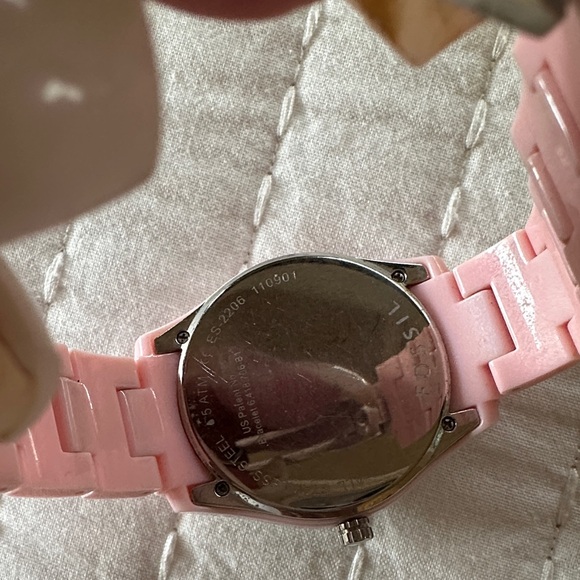 Fossil Pink Watch with Rhinestone Accents
